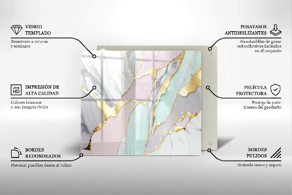 Skärbräda av glas Pastell marmor