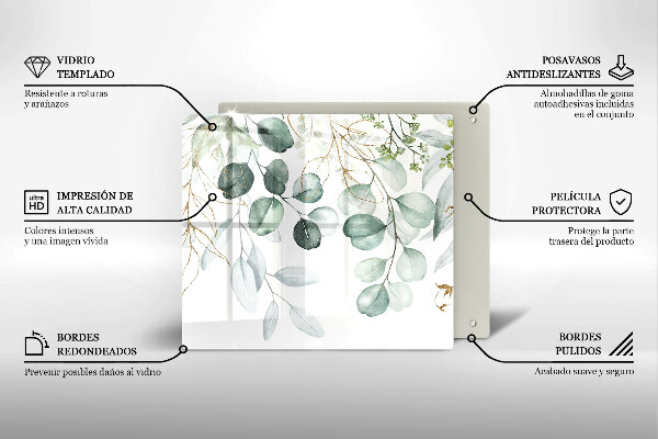 Skärbräda av glas Målade växter