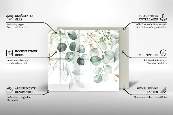 Skärbräda av glas Målade växter