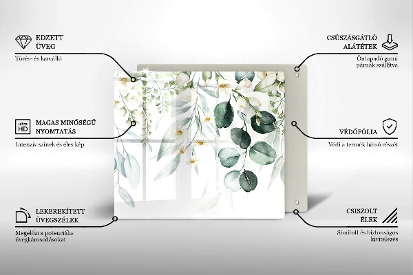 Skärbräda av glas Akvarellväxter