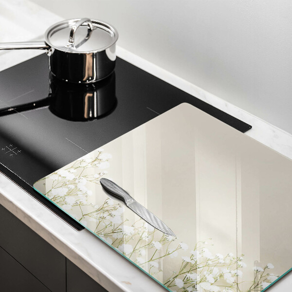 Skärbräda av glas Gypsophila boho blommor