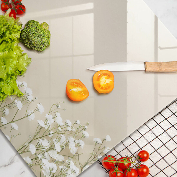 Skärbräda av glas Gypsophila boho blommor