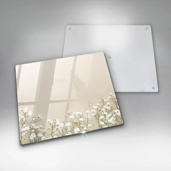 Skärbräda av glas Gypsophila boho blommor