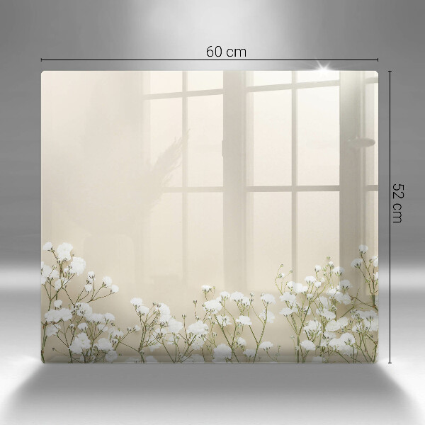 Skärbräda av glas Gypsophila boho blommor