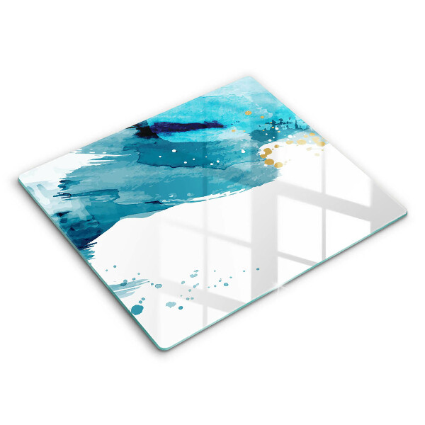 Skärbräda av glas Blå fläckar