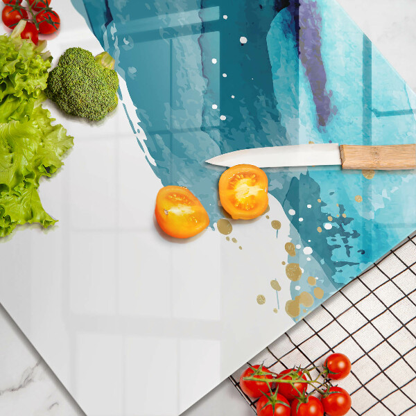 Skärbräda av glas Blå fläckar