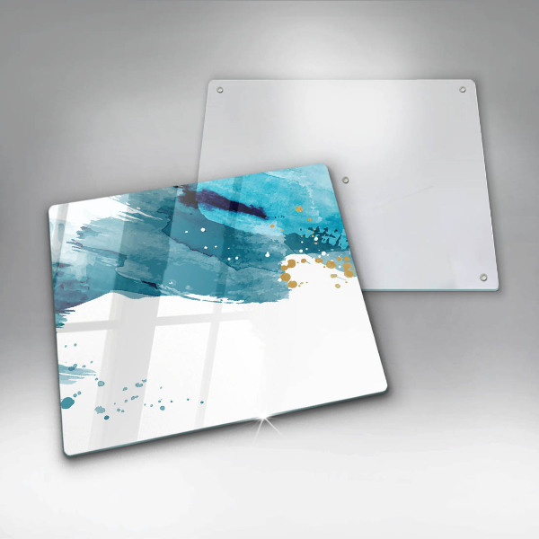 Skärbräda av glas Blå fläckar