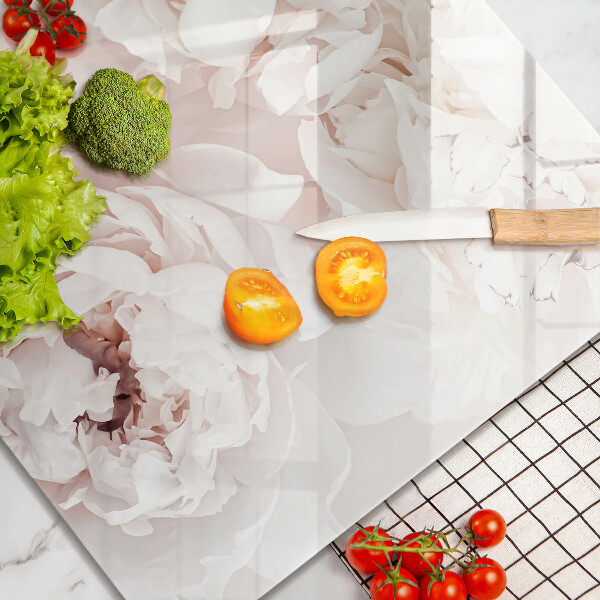 Skärbräda av glas Pastellpioner