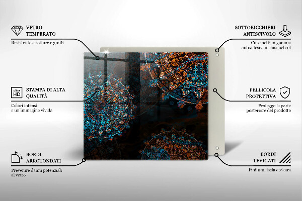 Skärbräda av glas Boho vintage hjul