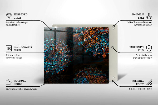 Skärbräda av glas Boho vintage hjul