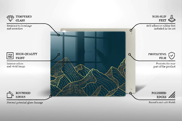 Skärbräda av glas Abstrakta berg