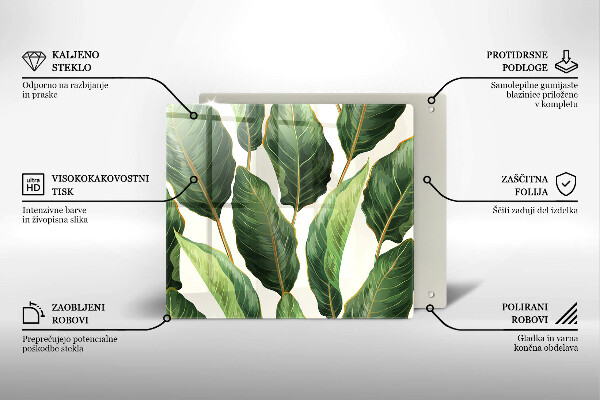 Skärbräda av glas Bananblad