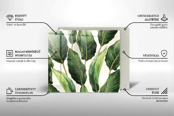 Skärbräda av glas Bananblad