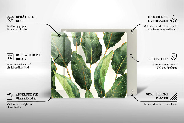 Skärbräda av glas Bananblad