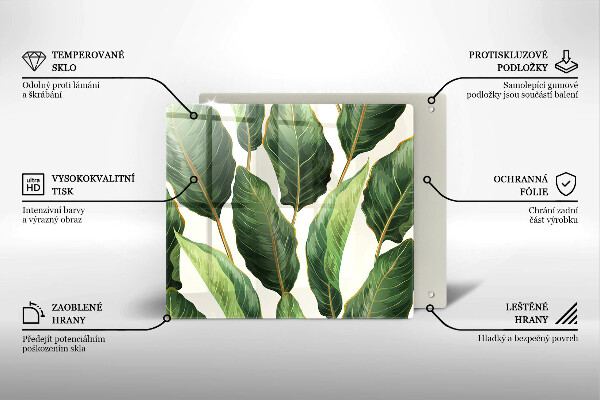 Skärbräda av glas Bananblad