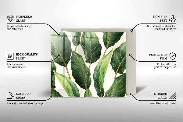 Skärbräda av glas Bananblad