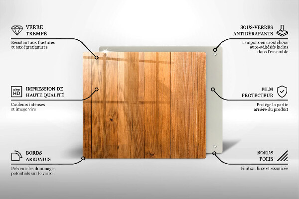 Skärbräda av glas Träskivor
