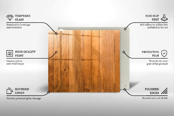 Skärbräda av glas Träskivor