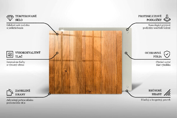 Skärbräda av glas Träskivor
