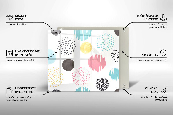 Skärbräda av glas Målade former