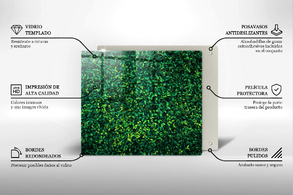 Skärbräda av glas Plantera små blad