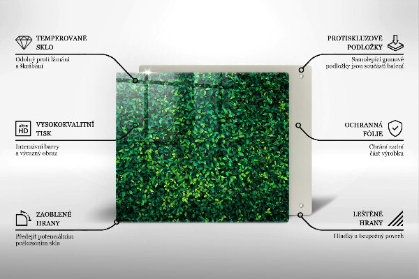 Skärbräda av glas Plantera små blad