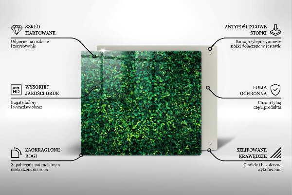 Skärbräda av glas Plantera små blad