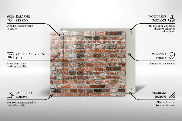 Skärbräda av glas Gammal tegelvägg