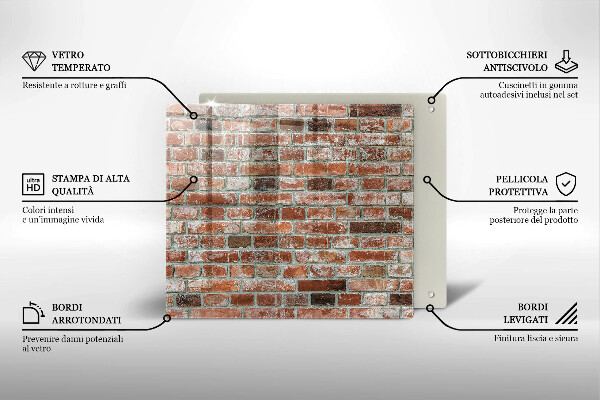 Skärbräda av glas Gammal tegelvägg