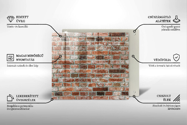 Skärbräda av glas Gammal tegelvägg