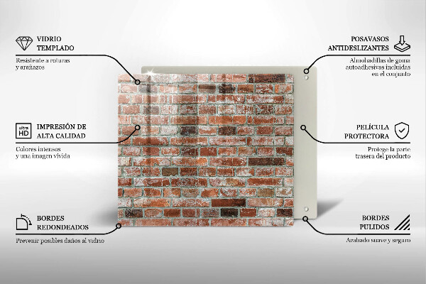 Skärbräda av glas Gammal tegelvägg