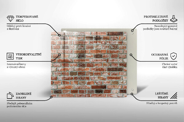 Skärbräda av glas Gammal tegelvägg