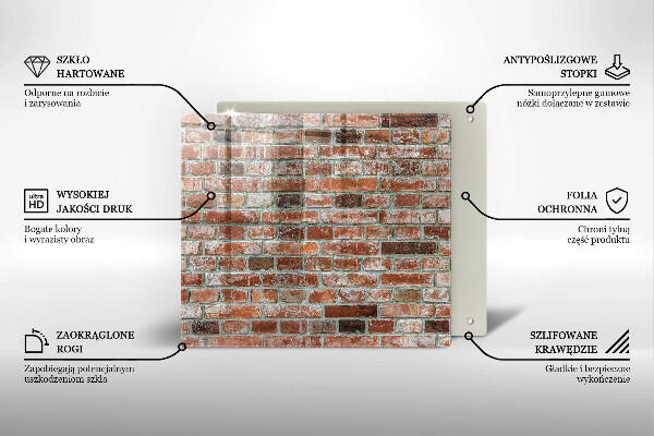 Skärbräda av glas Gammal tegelvägg