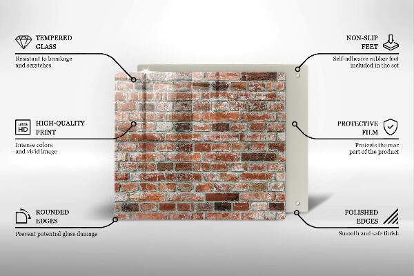 Skärbräda av glas Gammal tegelvägg