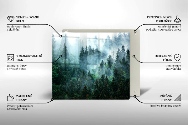 Skärbräda av glas Skog i dimman