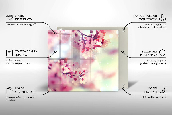 Skärbräda av glas Naturen äppelblommor