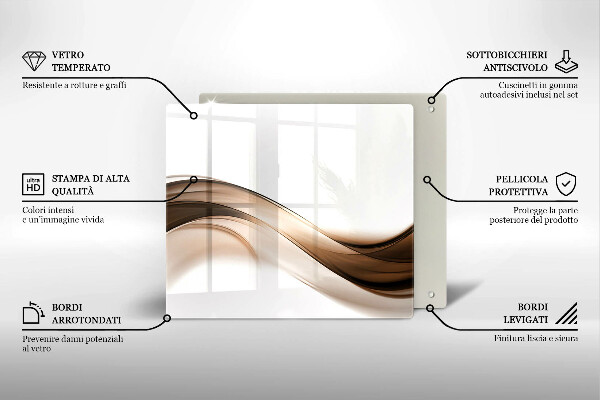 Skärbräda av glas Abstrakta bruna linjer