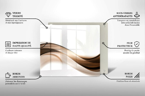 Skärbräda av glas Abstrakta bruna linjer