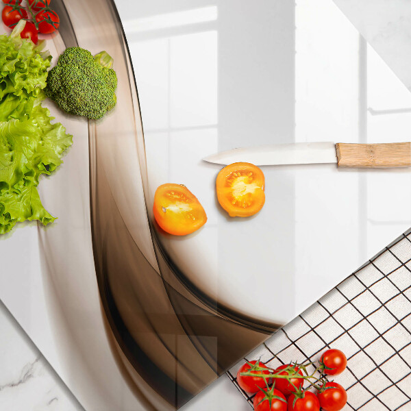 Skärbräda av glas Abstrakta bruna linjer