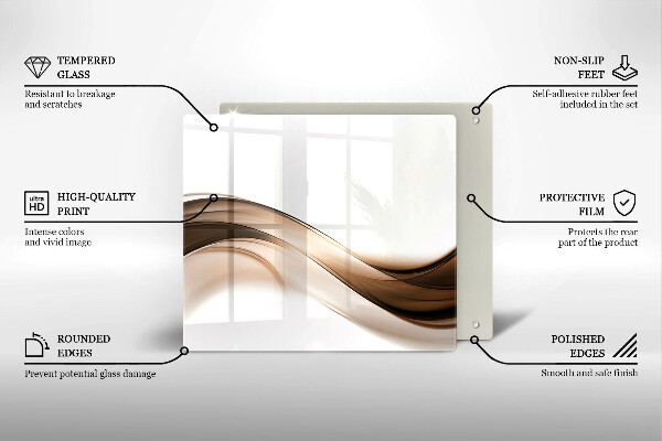 Skärbräda av glas Abstrakta bruna linjer