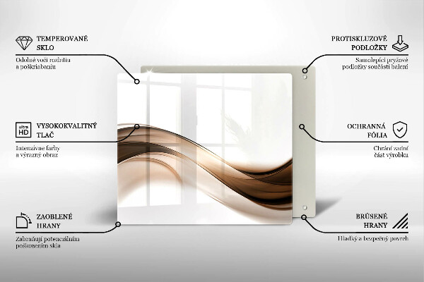 Skärbräda av glas Abstrakta bruna linjer