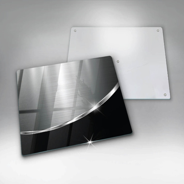 Skärbräda av glas Abstraktion med metall