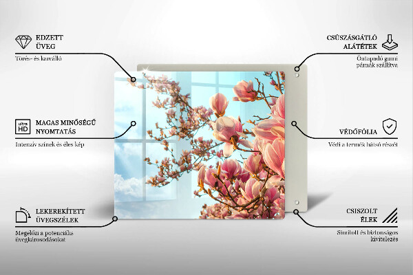 Skärbräda av glas Rosa blommor träd