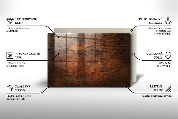 Skärbräda glas modern Mörk träskiva