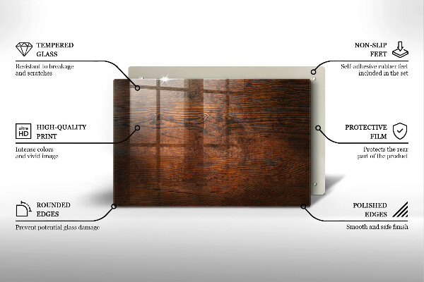 Skärbräda glas modern Mörk träskiva