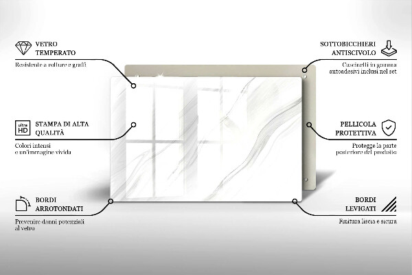 Skärbräda glas modern Delikat marmor