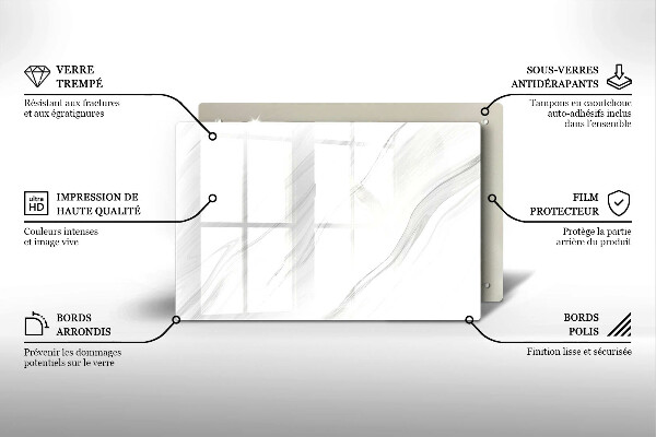 Skärbräda glas modern Delikat marmor