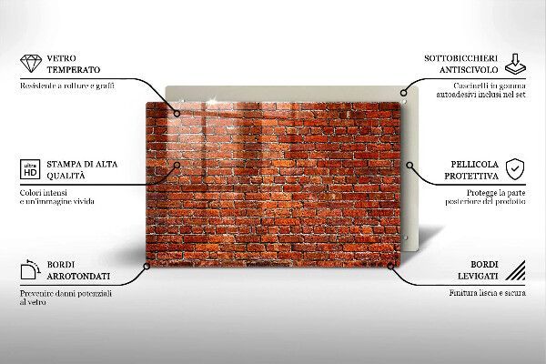 Skärbräda glas modern Tegelvägg
