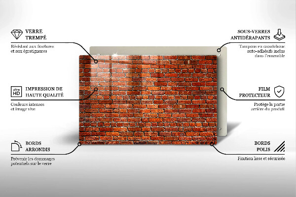 Skärbräda glas modern Tegelvägg