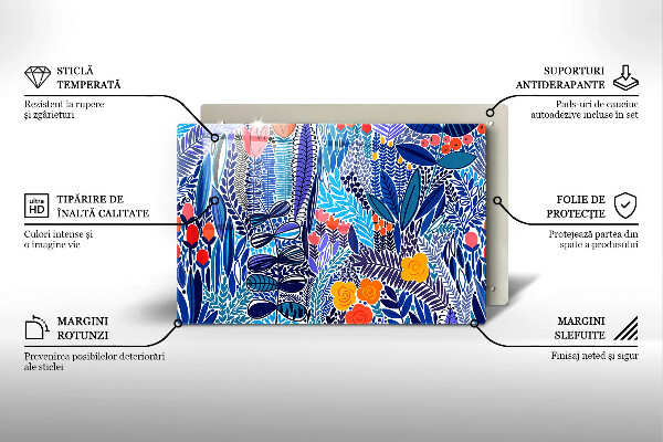 Skärbräda glas modern Målad äng